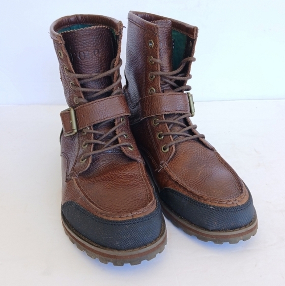 Polo Ralph Lauren Weybrook Boots Leather Mens Size 9D main image 2